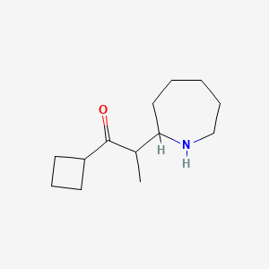 molecular formula C13H23NO B13315087 2-(Azepan-2-yl)-1-cyclobutylpropan-1-one 