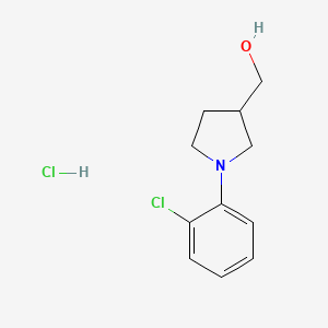 molecular formula C11H15Cl2NO B13315106 [1-(2-Chlorophenyl)pyrrolidin-3-yl]methanol hydrochloride CAS No. 1955507-08-0