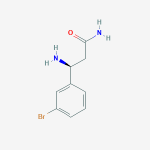 molecular formula C9H11BrN2O B13315122 (3S)-3-amino-3-(3-bromophenyl)propanamide 