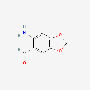 molecular formula C8H7NO3 B1331518 6-氨基-1,3-苯并二氧杂环-5-甲醛 CAS No. 23126-68-3