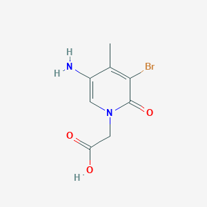 molecular formula C8H9BrN2O3 B13315198 2-(5-Amino-3-bromo-4-methyl-2-oxo-1,2-dihydropyridin-1-yl)acetic acid 