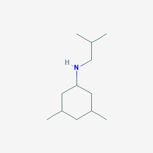 molecular formula C12H25N B13315211 3,5-dimethyl-N-(2-methylpropyl)cyclohexan-1-amine 