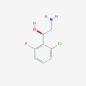 molecular formula C8H9ClFNO B13315222 (1R)-2-Amino-1-(2-chloro-6-fluorophenyl)ethan-1-ol 