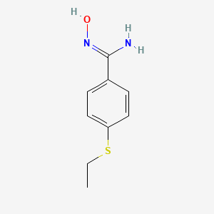 molecular formula C9H12N2OS B13315226 (Z)-4-(Ethylsulfanyl)-N'-hydroxybenzene-1-carboximidamide 