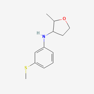 molecular formula C12H17NOS B13315227 2-Methyl-N-[3-(methylsulfanyl)phenyl]oxolan-3-amine 