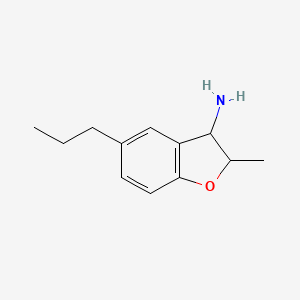 molecular formula C12H17NO B13315235 2-Methyl-5-propyl-2,3-dihydro-1-benzofuran-3-amine 