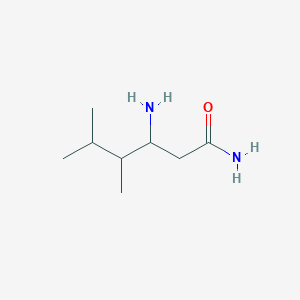 molecular formula C8H18N2O B13315253 3-Amino-4,5-dimethylhexanamide 