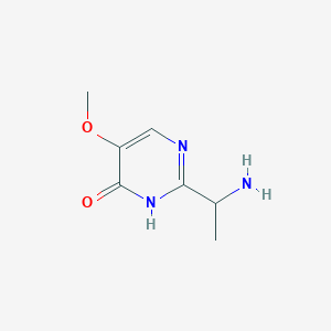 molecular formula C7H11N3O2 B13315255 2-(1-Aminoethyl)-5-methoxy-3,4-dihydropyrimidin-4-one 