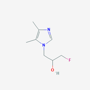 molecular formula C8H13FN2O B13315265 1-(4,5-Dimethyl-1H-imidazol-1-yl)-3-fluoropropan-2-ol 