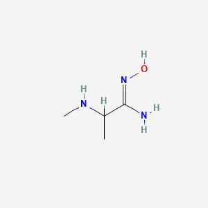 molecular formula C4H11N3O B13315284 N'-hydroxy-2-(methylamino)propanimidamide 