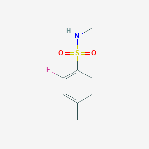 molecular formula C8H10FNO2S B13315305 2-Fluoro-N,4-dimethylbenzene-1-sulfonamide 