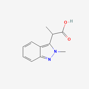 molecular formula C11H12N2O2 B13315314 2-(2-Methyl-2H-indazol-3-yl)propanoic acid 