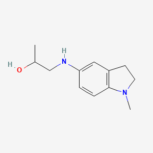 molecular formula C12H18N2O B13315331 1-[(1-Methyl-2,3-dihydro-1H-indol-5-yl)amino]propan-2-ol 