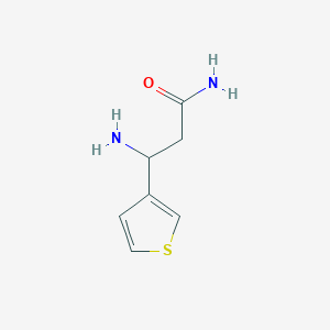 molecular formula C7H10N2OS B13315336 3-Amino-3-(thiophen-3-YL)propanamide 