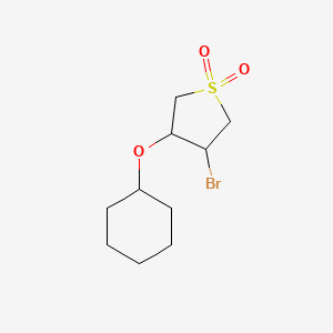 molecular formula C10H17BrO3S B13315364 3-Bromo-4-(cyclohexyloxy)-1lambda6-thiolane-1,1-dione 