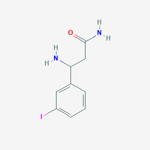 molecular formula C9H11IN2O B13315377 3-Amino-3-(3-iodophenyl)propanamide 