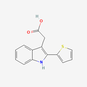 molecular formula C14H11NO2S B13315380 (2-thien-2-yl-1H-indol-3-yl)acetic acid CAS No. 868238-06-6