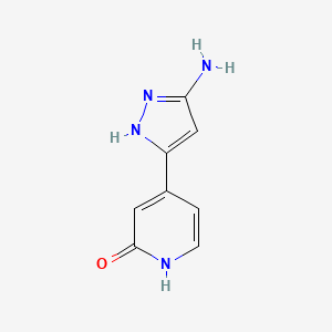 molecular formula C8H8N4O B13315417 4-(5-Amino-1H-pyrazol-3-yl)-1,2-dihydropyridin-2-one 