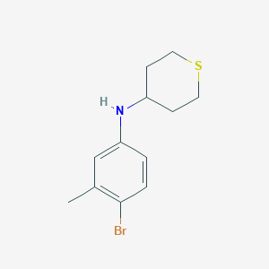 molecular formula C12H16BrNS B13315419 N-(4-bromo-3-methylphenyl)thian-4-amine 