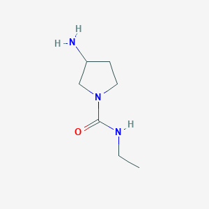 molecular formula C7H15N3O B13315435 3-amino-N-ethyl-pyrrolidine-1-carboxamide 