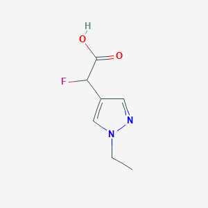 molecular formula C7H9FN2O2 B13315489 2-(1-ethyl-1H-pyrazol-4-yl)-2-fluoroacetic acid 