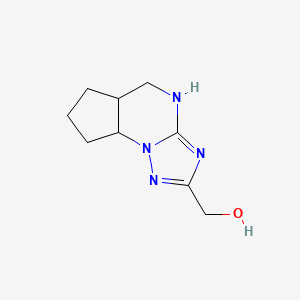 molecular formula C9H14N4O B13315557 {1,8,10,12-Tetraazatricyclo[7.3.0.0,2,6]dodeca-9,11-dien-11-yl}methanol 