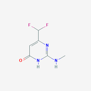 molecular formula C6H7F2N3O B13315595 6-(Difluoromethyl)-2-(methylamino)-3,4-dihydropyrimidin-4-one 