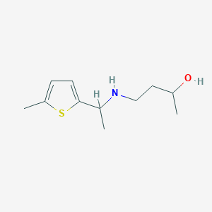 molecular formula C11H19NOS B13315598 4-{[1-(5-Methylthiophen-2-yl)ethyl]amino}butan-2-ol 