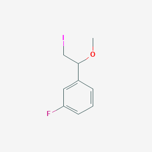 molecular formula C9H10FIO B13315606 1-Fluoro-3-(2-iodo-1-methoxyethyl)benzene 