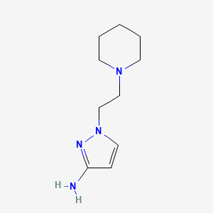 molecular formula C10H18N4 B13315658 1-[2-(piperidin-1-yl)ethyl]-1H-pyrazol-3-amine 