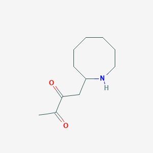 molecular formula C11H19NO2 B13315672 1-(Azocan-2-yl)butane-2,3-dione 