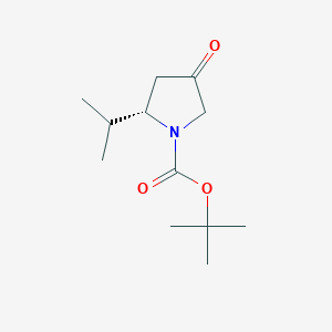 molecular formula C12H21NO3 B1331568 叔丁基 (2S)-2-异丙基-4-氧代吡咯烷-1-羧酸酯 CAS No. 1212437-79-0