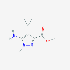 molecular formula C9H13N3O2 B13315695 Methyl 5-amino-4-cyclopropyl-1-methyl-1H-pyrazole-3-carboxylate 