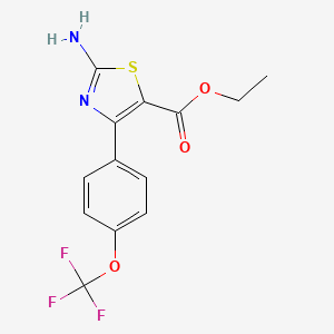 molecular formula C13H11F3N2O3S B1331571 2-氨基-4-(4-(三氟甲氧基)苯基)噻唑-5-羧酸乙酯 CAS No. 887267-77-8