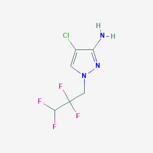 molecular formula C6H6ClF4N3 B13315736 4-Chloro-1-(2,2,3,3-tetrafluoropropyl)-1H-pyrazol-3-amine 