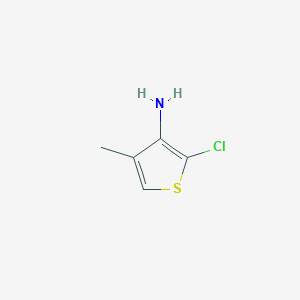 molecular formula C5H6ClNS B13315799 2-Chloro-4-methylthiophen-3-amine 