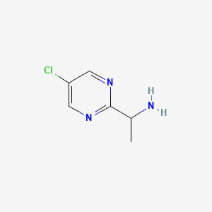 molecular formula C6H8ClN3 B13315837 1-(5-Chloropyrimidin-2-YL)ethan-1-amine CAS No. 944902-32-3