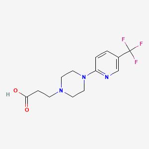 molecular formula C13H16F3N3O2 B1331584 3-{4-[5-(三氟甲基)吡啶-2-基]哌嗪-1-基}丙酸 CAS No. 1031929-07-3