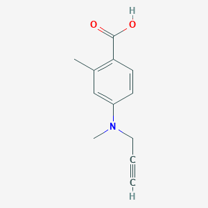 molecular formula C12H13NO2 B13315873 2-Methyl-4-[methyl(prop-2-yn-1-yl)amino]benzoic acid 