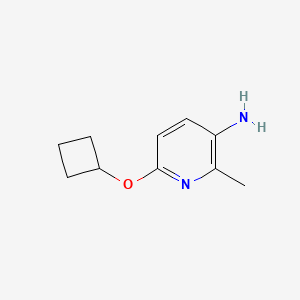 molecular formula C10H14N2O B13315878 6-Cyclobutoxy-2-methylpyridin-3-amine 