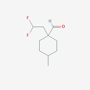 molecular formula C10H16F2O B13315951 1-(2,2-Difluoroethyl)-4-methylcyclohexane-1-carbaldehyde 