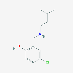 molecular formula C12H18ClNO B13315952 4-Chloro-2-{[(3-methylbutyl)amino]methyl}phenol 