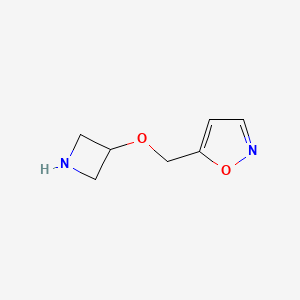 molecular formula C7H10N2O2 B13315955 5-[(Azetidin-3-yloxy)methyl]-1,2-oxazole 