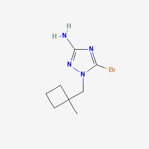 molecular formula C8H13BrN4 B13315957 5-Bromo-1-[(1-methylcyclobutyl)methyl]-1H-1,2,4-triazol-3-amine 