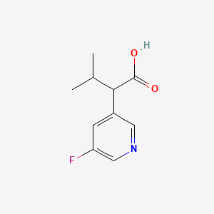 molecular formula C10H12FNO2 B13315981 2-(5-Fluoropyridin-3-yl)-3-methylbutanoic acid 