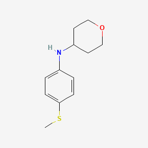 molecular formula C12H17NOS B13315995 N-[4-(Methylsulfanyl)phenyl]oxan-4-amine 