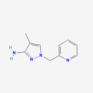 molecular formula C10H12N4 B13316000 4-Methyl-1-[(pyridin-2-yl)methyl]-1H-pyrazol-3-amine 