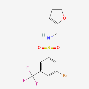 molecular formula C12H9BrF3NO3S B1331601 3-溴-N-(呋喃-2-基甲基)-5-(三氟甲基)苯磺酰胺 CAS No. 951884-84-7