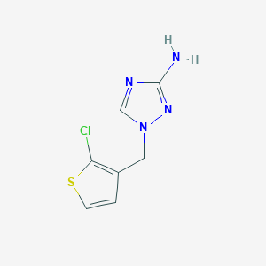 molecular formula C7H7ClN4S B13316034 1-[(2-Chlorothiophen-3-yl)methyl]-1H-1,2,4-triazol-3-amine 