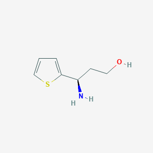 molecular formula C7H11NOS B13316092 (3R)-3-amino-3-(thiophen-2-yl)propan-1-ol 